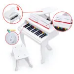 Jucarie din lemn pentru copii - Pian mare alb - Instrumente muzicale Hape