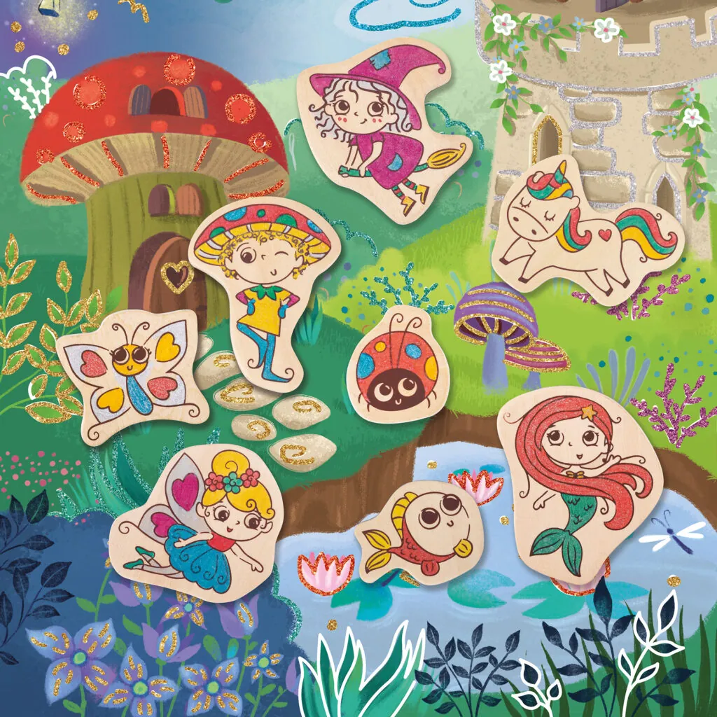 Kit de creat magneti tematica Fantasy pentru copii - 17 piese - Seturi Creative Hape 2