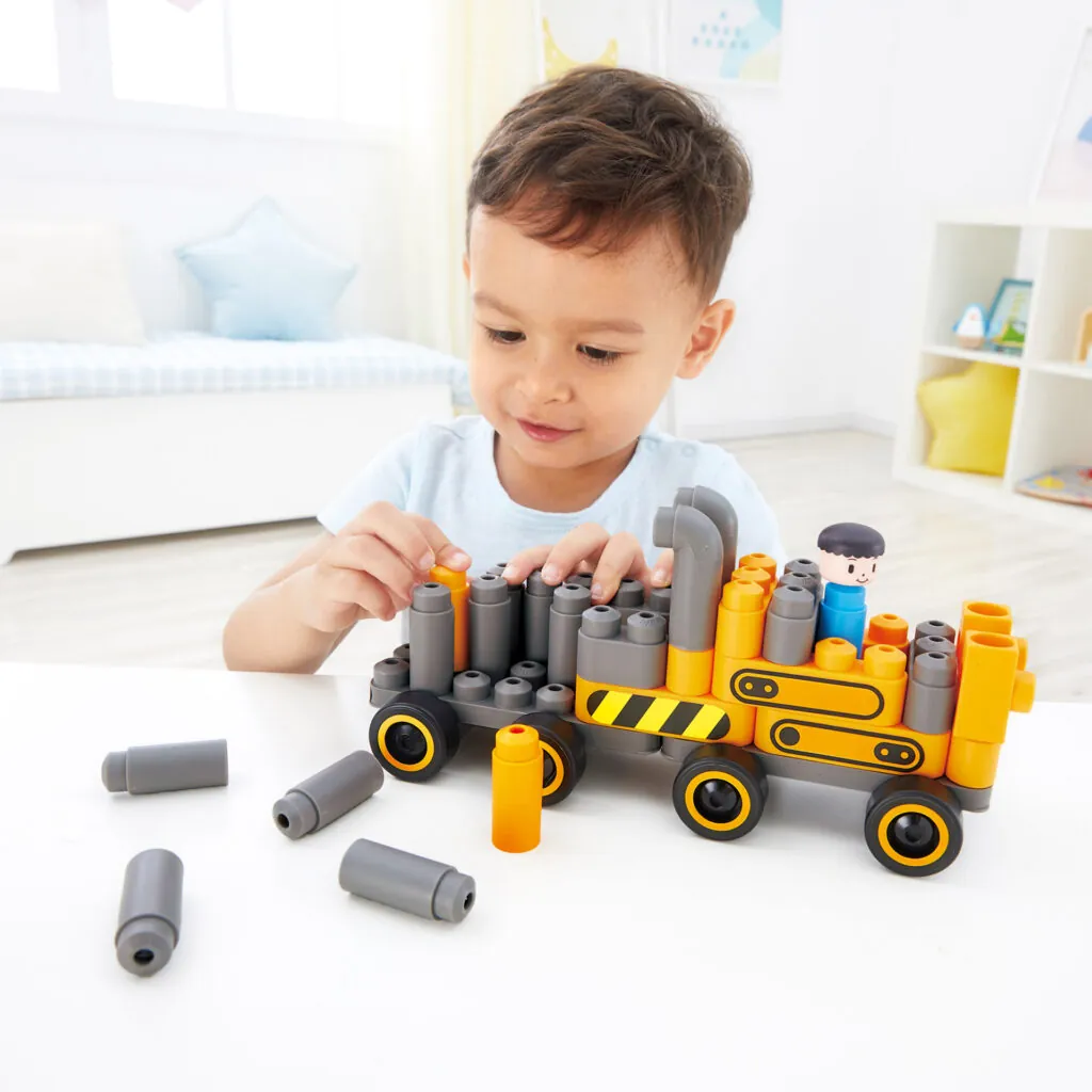 PolyM - Buldozer de jucarie (43 piese) - Seturi de constructie Hape 4