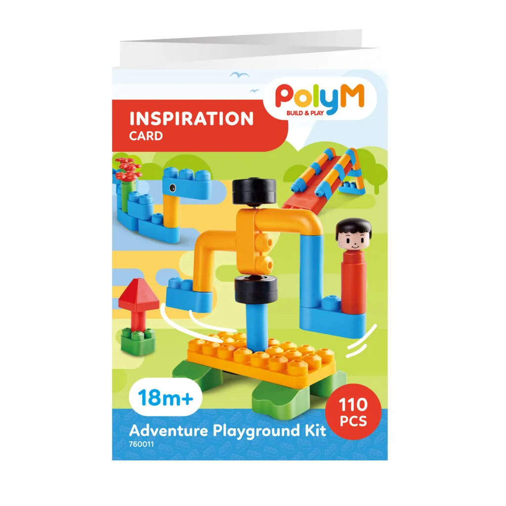 PolyM - Kit de joaca pentru aventura pentru copii (110 piese) - Seturi de constructie Hape 6