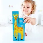 Puzzle din lemn cuburi - Animale din Jungla 3 x 3 - Puzzle Hape 6