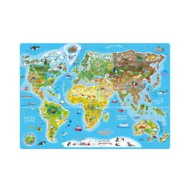 Puzzle pentru copii Harta lumii (160 piese) - Promo Woodyland