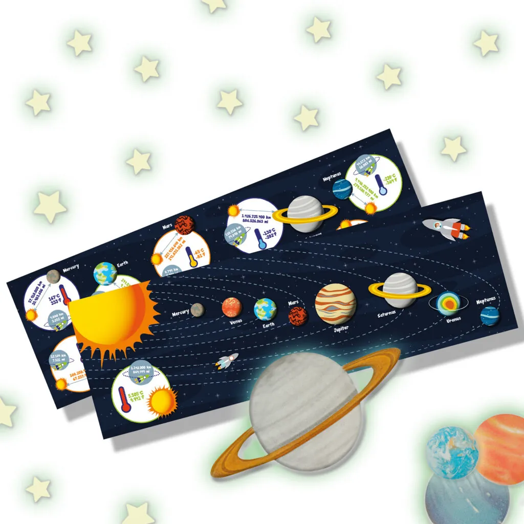 Set autocolante fosforescente cu sistemul solar pentru copii - Halloween Ses Creative 5