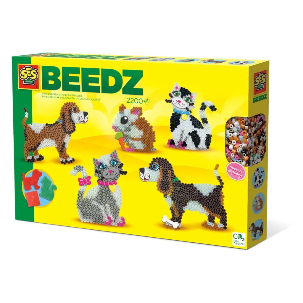 Set creativ copii - Margele de calcat cu Animale Beedz - Seturi Creative Ses Creative