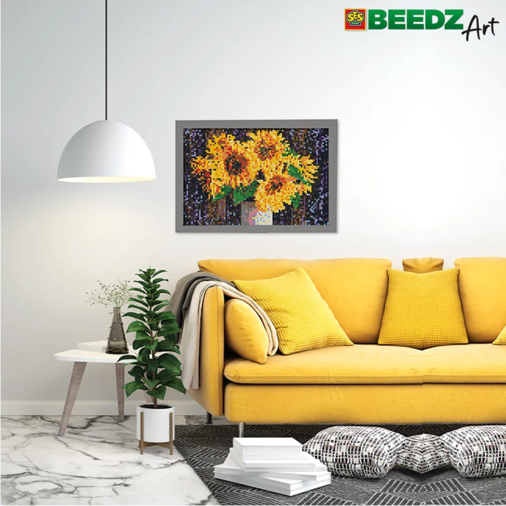 Set margele de calcat Beedz Art - Floarea soarelui - Seturi Creative Ses Creative 3