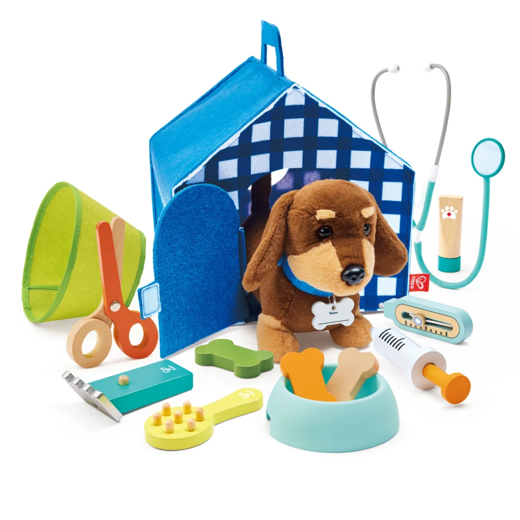 Jucarie - Set veterinar pentru clinica de ingrijire a cateilor (16 piese) - Jucarii de ROL Hape