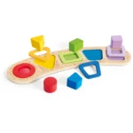 Puzzle din lemn de sortare a culorilor si formelor - Branduri Hape