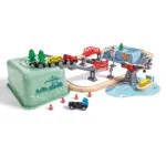 Jucarie din lemn - Set tren port (51 piese) - Branduri Hape