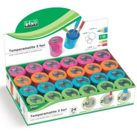 Ascutitoare de creion cu 3 gauri si container transparent