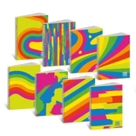 Caiet A4 cu spirala - One Color Fanta Fluo