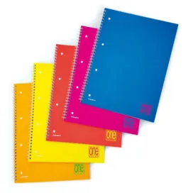 Caiet A4 cu spirala - One Color Fluo