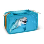 Penar echipat - Animale cu 3 fermoare (18 markere si 18 creioane colorate) - 13 x 20 x 6.5 cm (12 buc/display) - Branduri Lebez 5