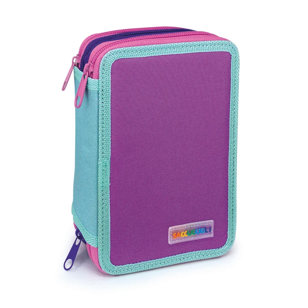 Penar echipat - Color Block Basic cu 3 fermoare (18 markere si 18 creioane colorate) - 13 x 20 x 6.5 cm (12buc/display) - Branduri Lebez 6