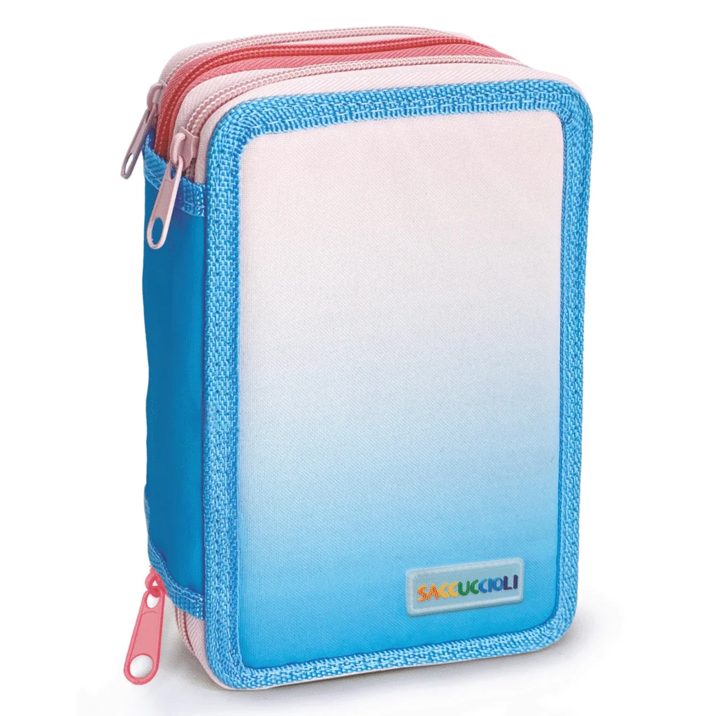 Penar echipat - Color Block cu 3 fermoare (18 markere si 12 creioane colorate) - 13 x 20 x 6.5 cm (12 buc/display) - Branduri Lebez 4